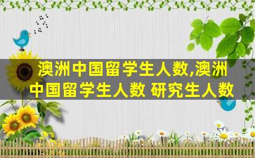 澳洲中国留学生人数,澳洲中国留学生人数 研究生人数